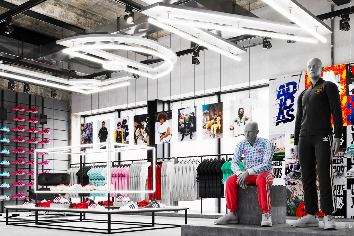 Adidas London flagship store Oxford Street artists impression