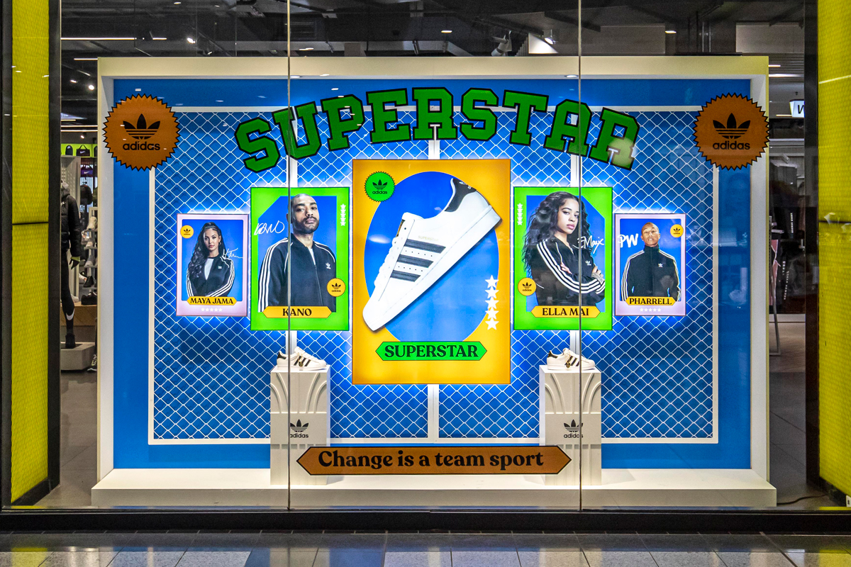 Adidas Superstar 2020 window display