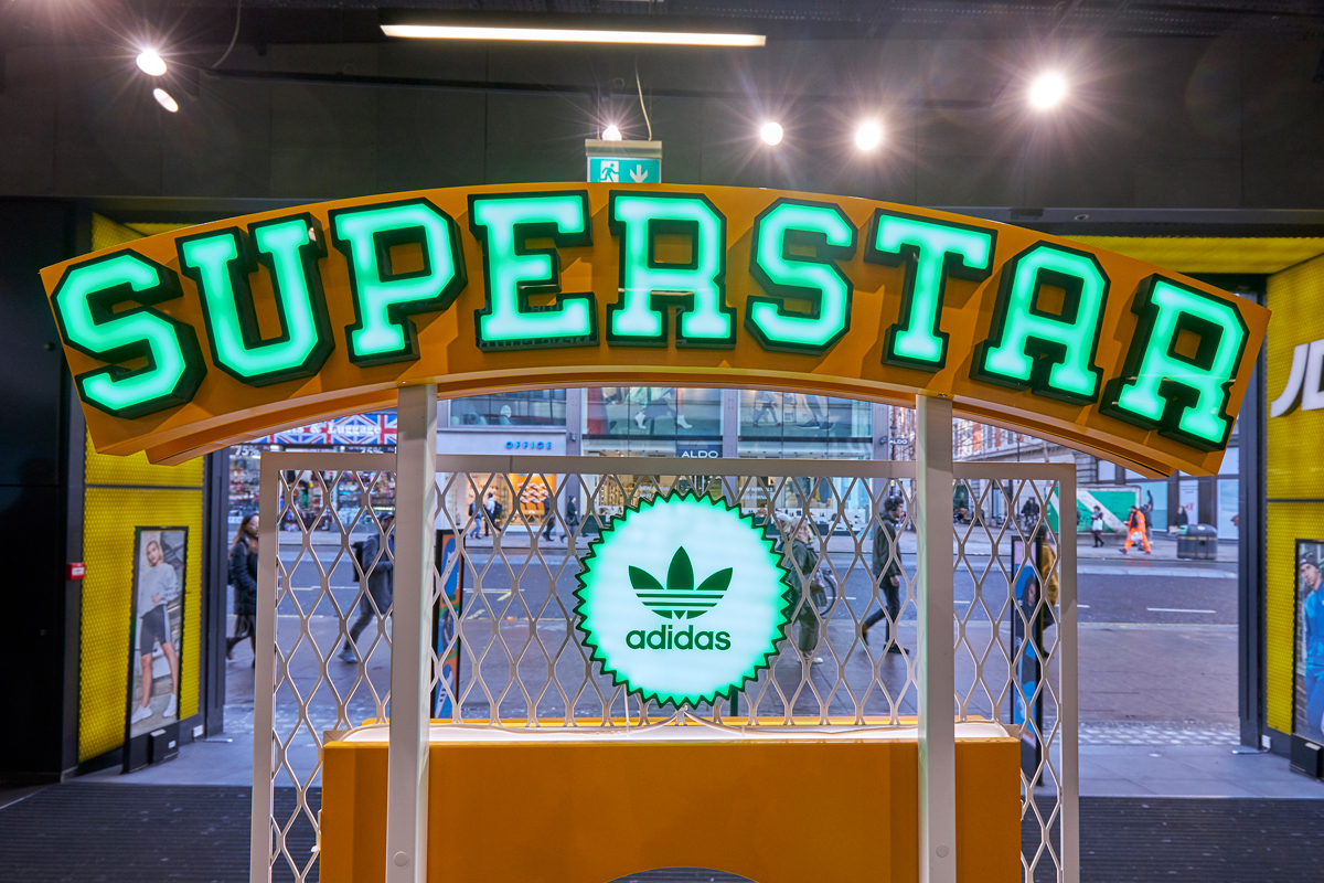Adidas Superstar 2020 launch zone display