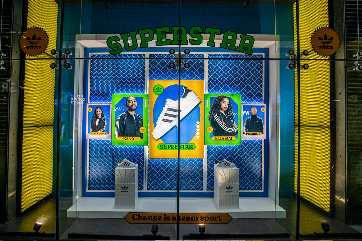 Adidas Superstar 2020 window display