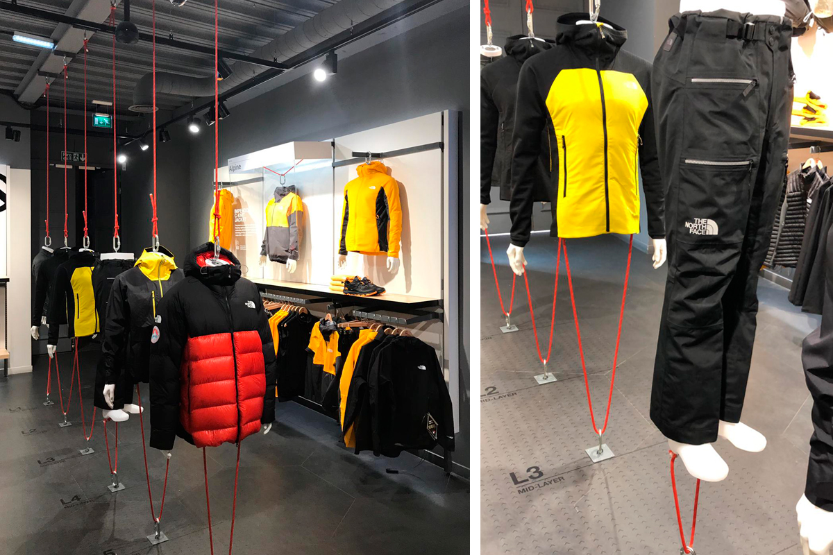 The North Face Regent Street floating mannaquins