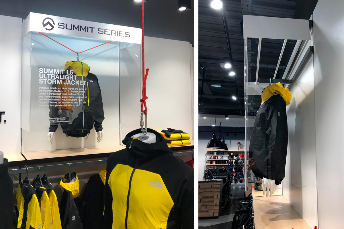 The North Face Regent Street floating mannaquins