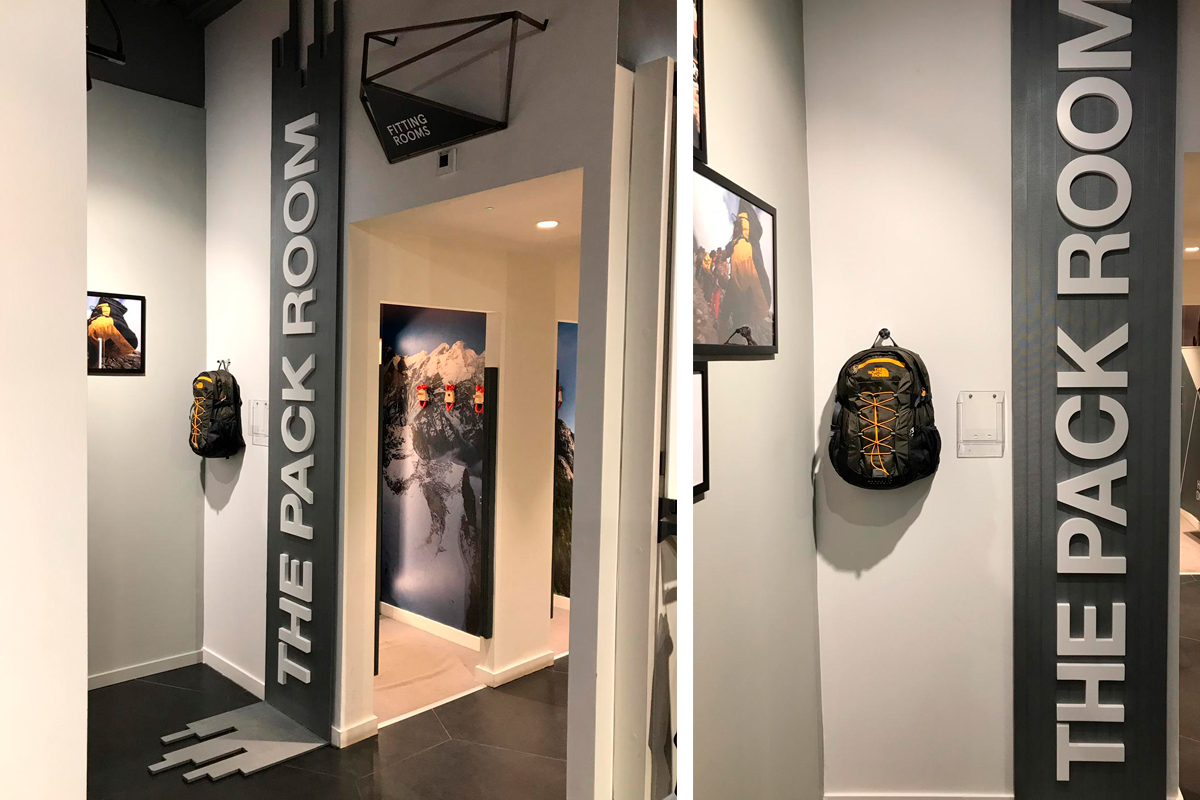 The North Face Regent Street pack room